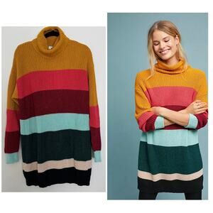 Farm Rio for Anthropologie Boldly Striped Sweater Dress
